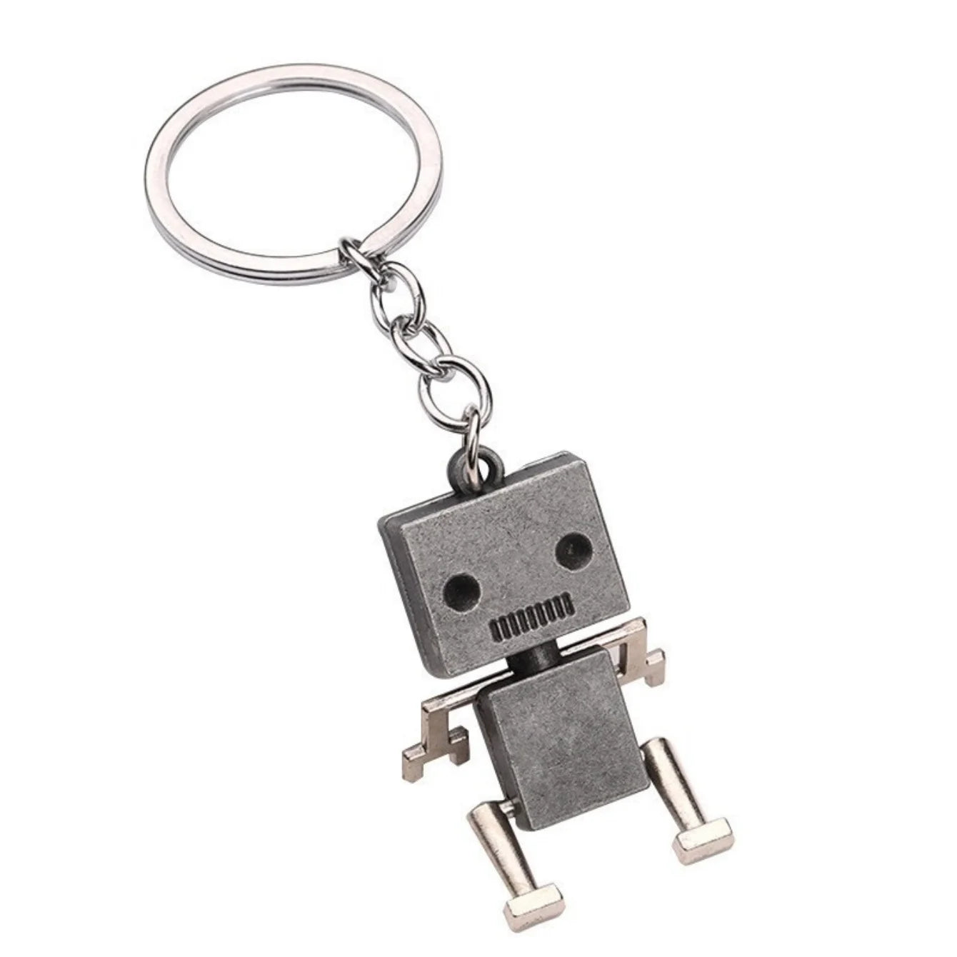 Creative Movable Robot Keychain Retro Simple Cute Cartoon Pendant Keychain Chain 1pc