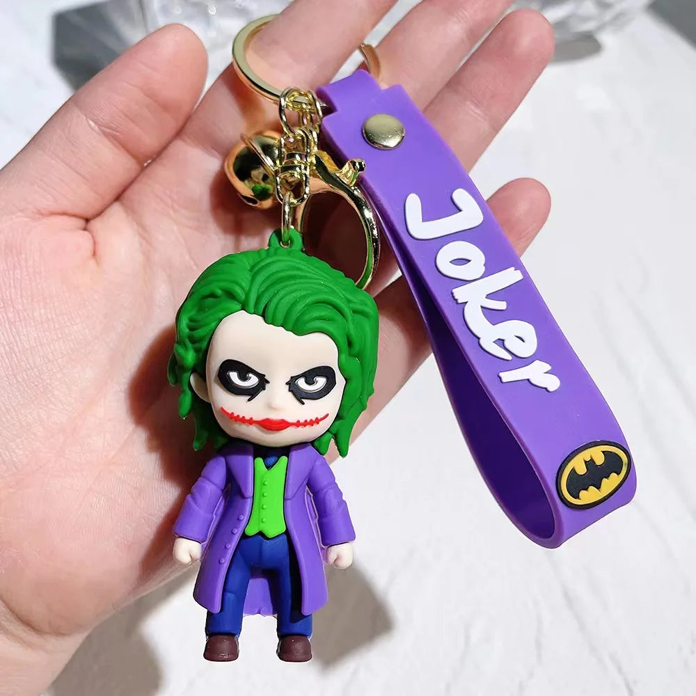 Cute Cartoon Key Ring Anime Marvel Batman Joker Image Doll Keychain Pendant Ornaments Jewelry Gifts for Friends