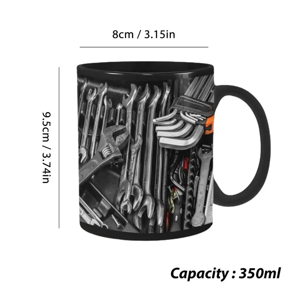 Mechanic Black Mug Black Ceramic Coffee Cup For Mechanics Large Toolbox Coffee Cup Tea Mug For Whiskey Beer Juice Soup Water