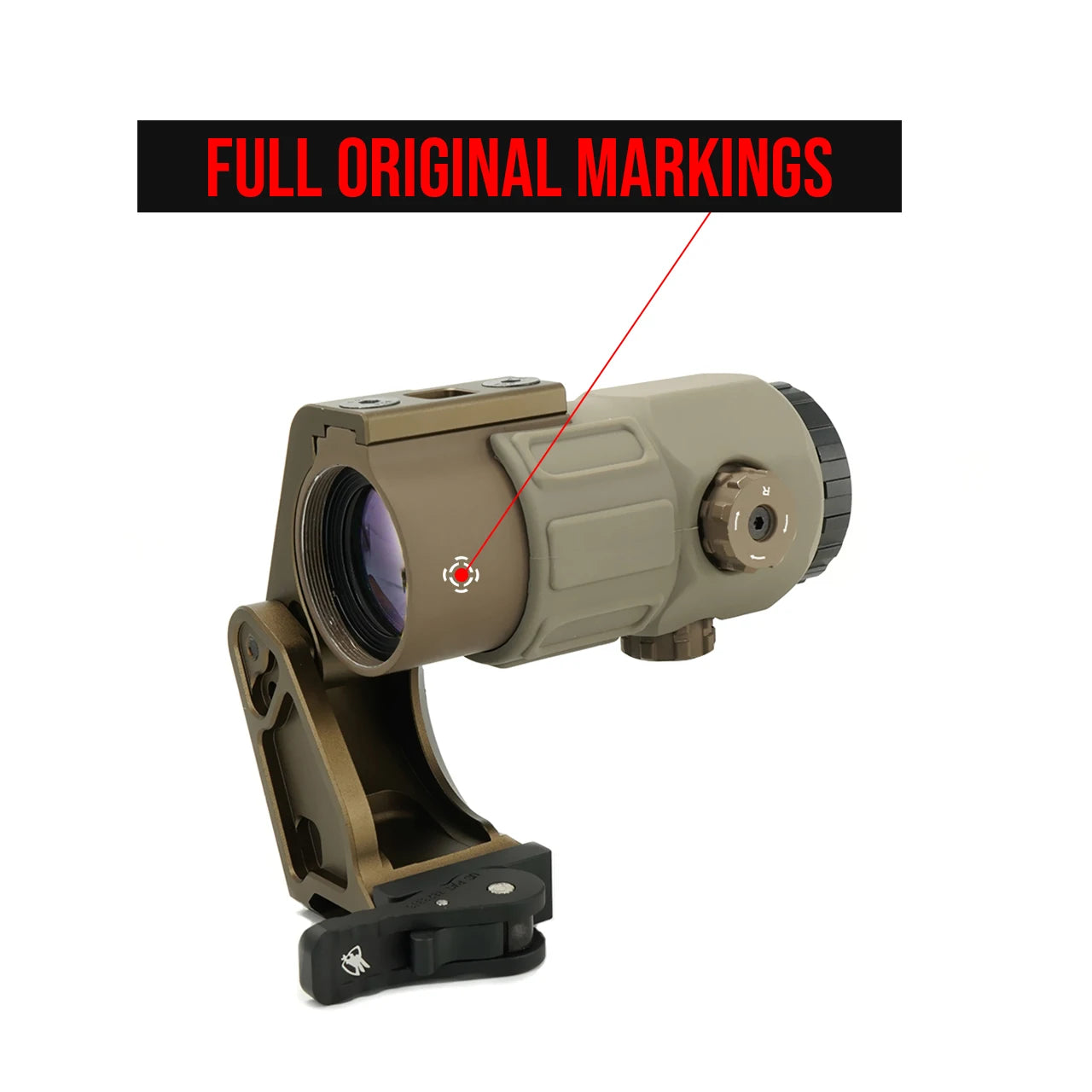 Tactical G45 5X Magnifier Scope With FAST FTC Mount Combo For Airsoft with US Flag Original Markings Black And FDE Colors