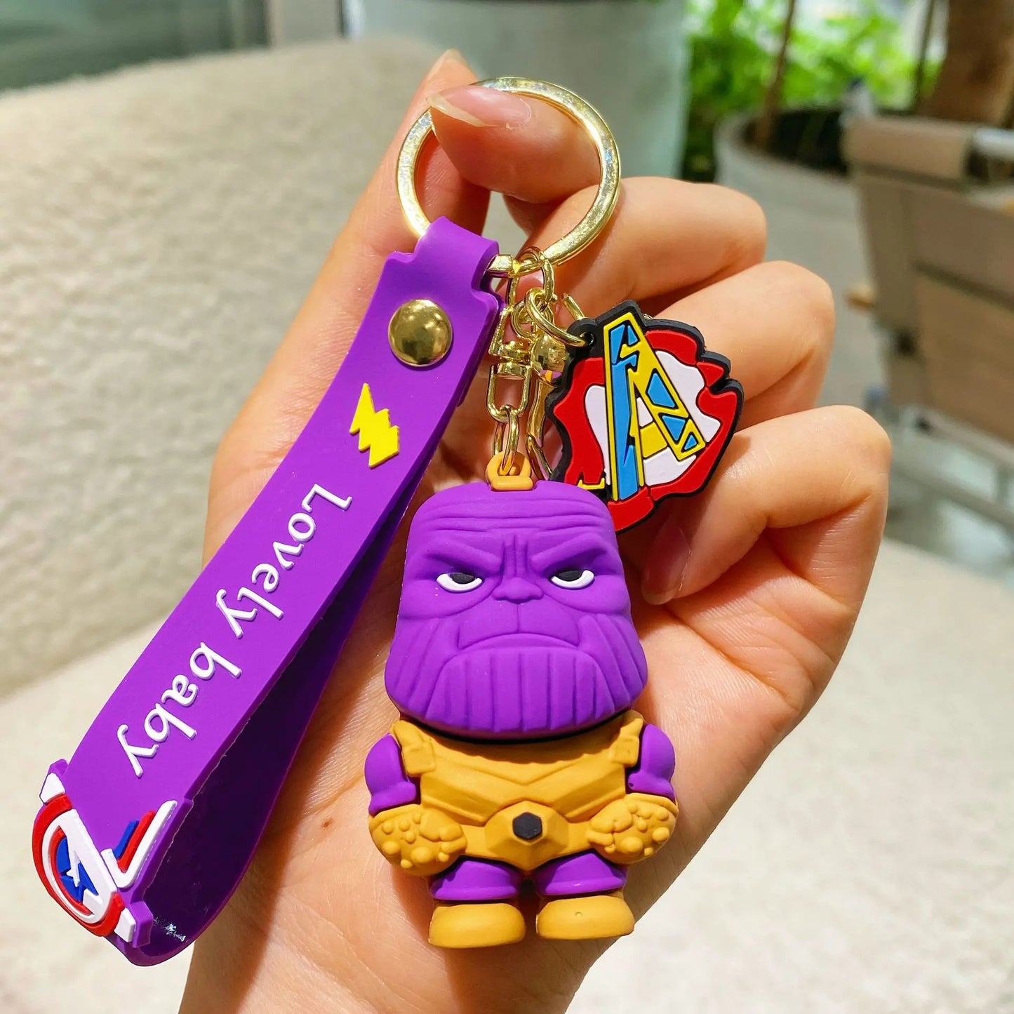 Q Version of The Marvel Series Keychain Cartoon Creative Spider-Man Doll Key Ring Schoolbag Car Key Chain Pendant Student Gifts