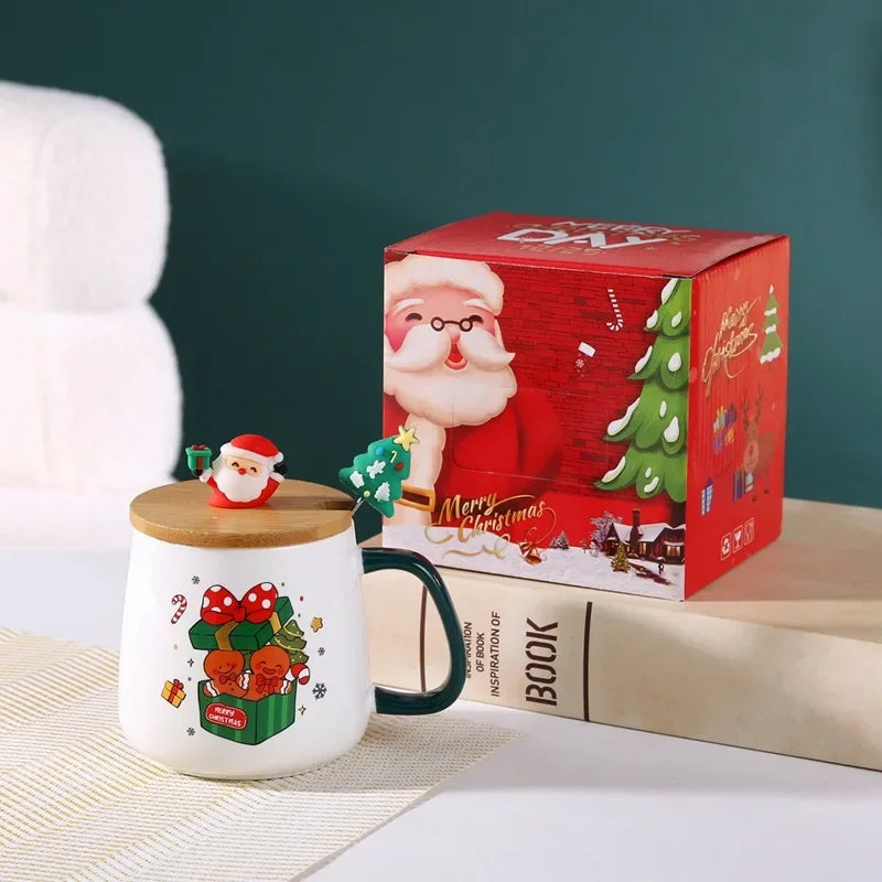 Mug Gift Box Ceramic Mug  Christmas Gift Ceramic Mug with Lid with Spoon Set Cup Cup Coffee Cup Christmas