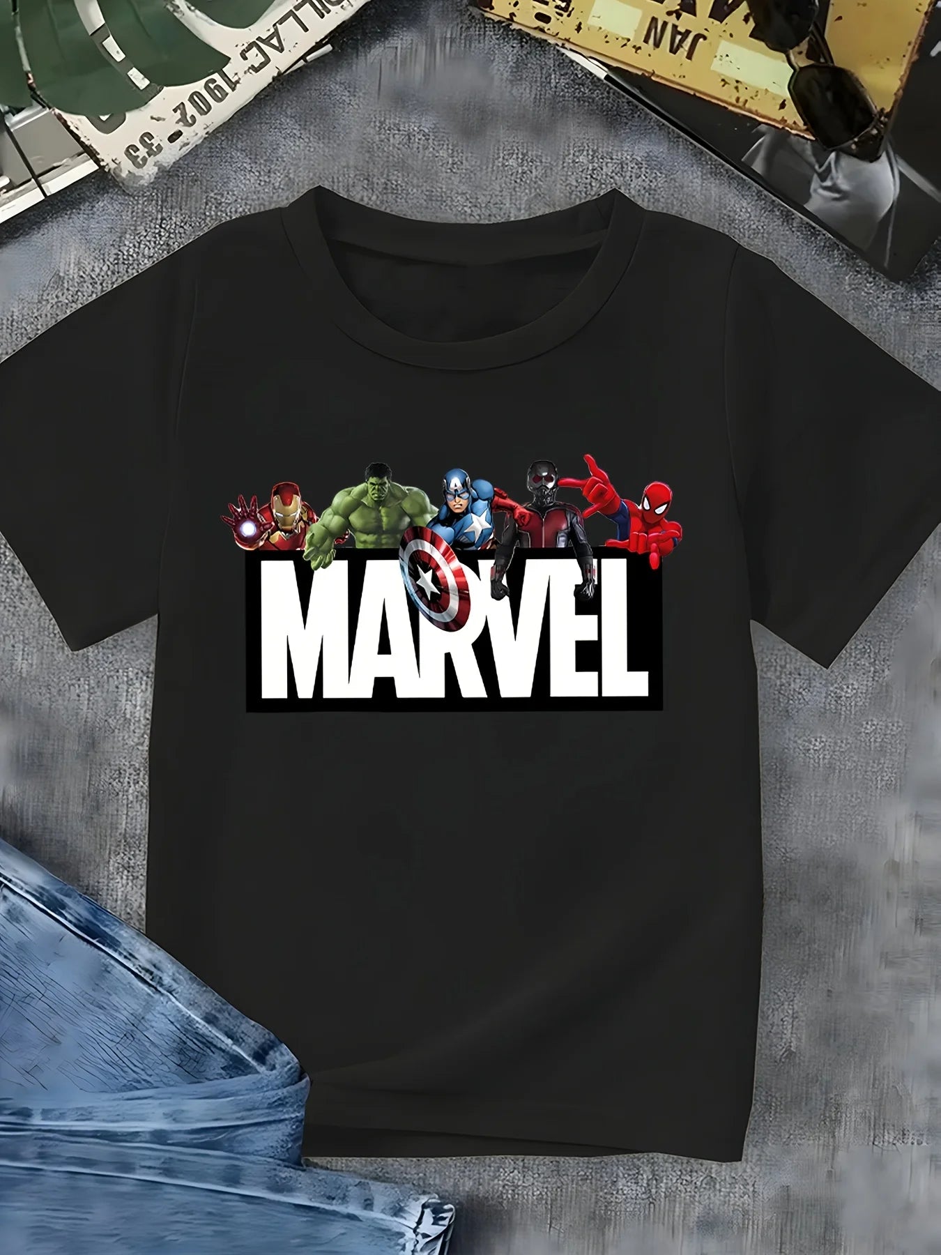 Marvel Iron Man Collaboration Short-sleeved T-shirt Men's Summer 2025 New Style Peripheral Clothing,Children's Trendy and Casual