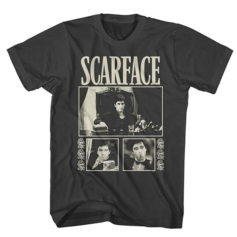 Scarface Tony MontanaT-Shirt Movie Joint Scarface Pacino Men's T-Shirt Comfortable and Breathable Y2K