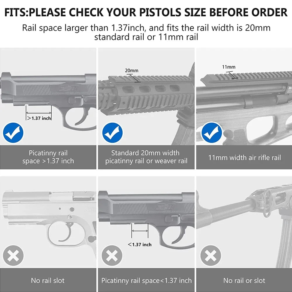 Tactical Red Dot Laser Sight Adjustable Laser Sight with Picatinny Rail Mount for Pistol Handgun Rifle Gun Hunting Accessary