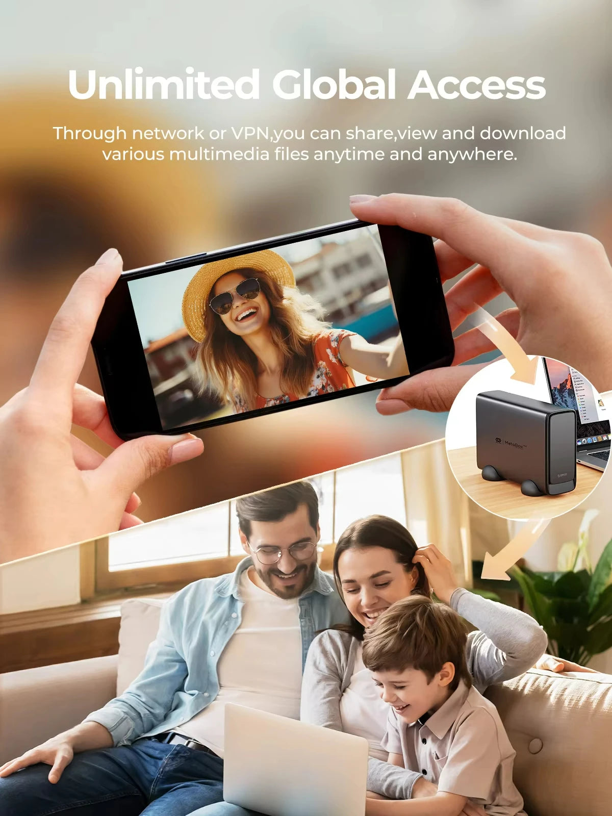 【NO Stock!】Personal Cloud NAS Storage SDVN 3.5"Data Securit Network Attached Storage with Automatic Fan Remote Access MetaBox