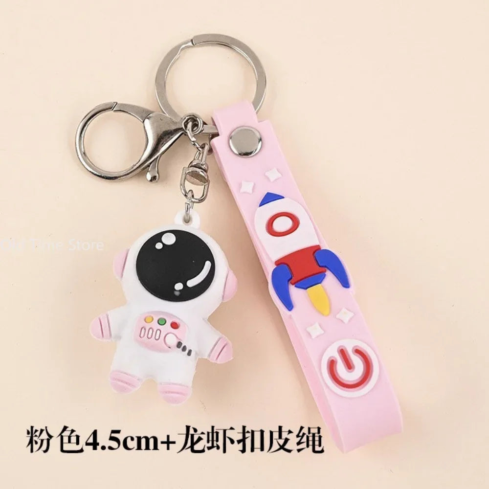 Cute PVC Colorful Astronauts Keychain Tassels Gloomy Bear Rabbit Ears Car Backpack Key Chain Pendant Jewelry Gifts for Women