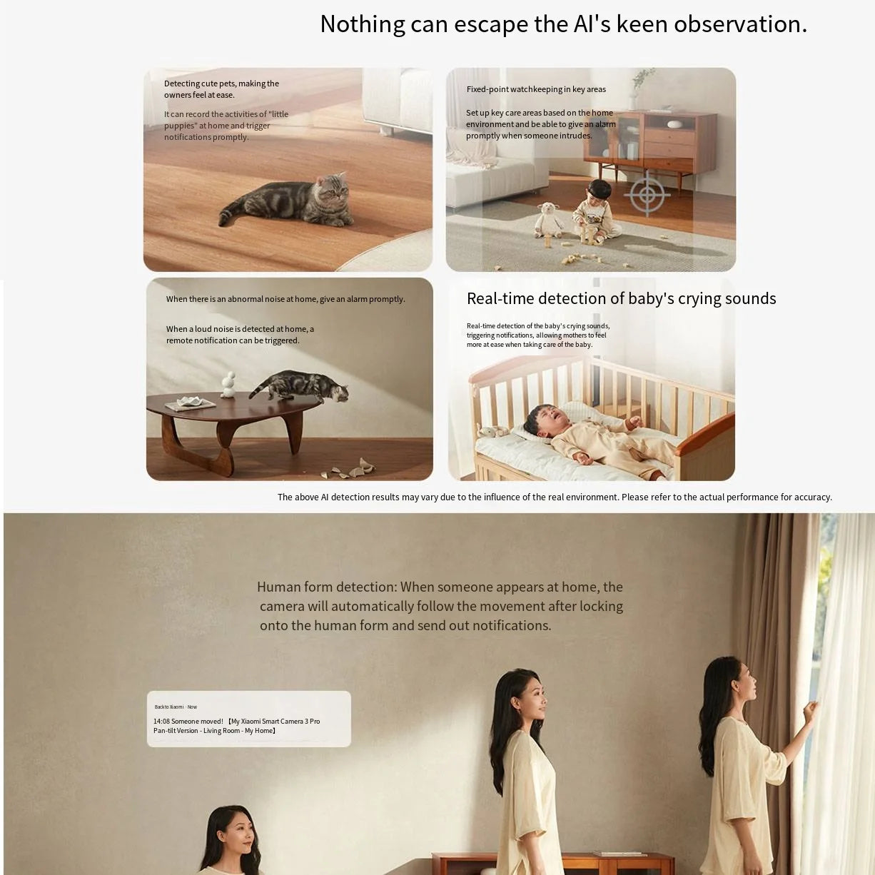Xiaomi Mijia APP PTZ Pro 2K 3 Megapixels 360° Panoramic bluetooth4.2 Smart IP Camera AI Detection Two-way Intercom Home Security