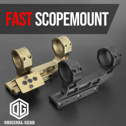 Tactical Fast  LPVO Scope Mount 30mm Tube With Offset Mount Plate For Red Dot Sight ,FDE And Black Color