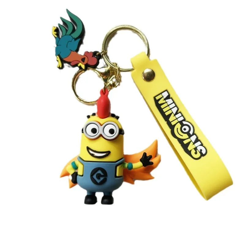 MINISO Minion Keychain Chinese Zodiac Series Cute Cartoon Children's Toy Keyring School Pack Car Key Accessories Gift