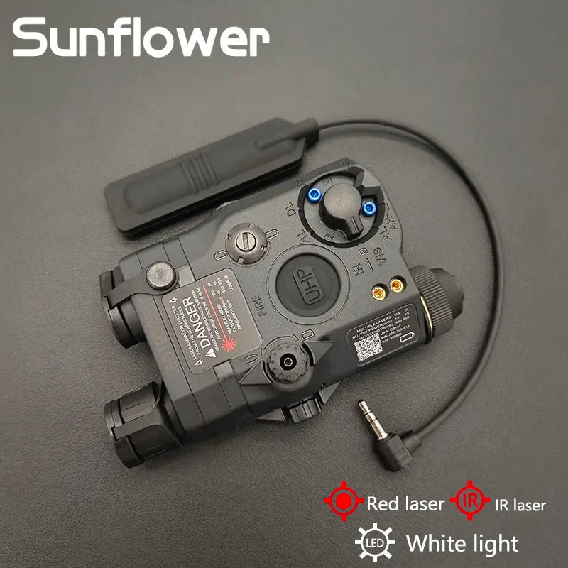 Tactical PEQ15 Red Green IR Laser Dot Sight Aiming Laser White LED Scout Light For 20mm Rail Airsoft Hunting Weapon Light PEQ-15