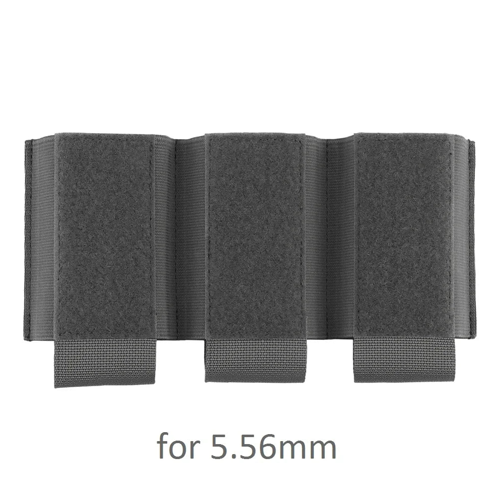 Tactical triple magazine pouch, shooting vest insertable magazine bag, 5.56 7.62 M4 M16 AK rifle mag pouch and magazine holder