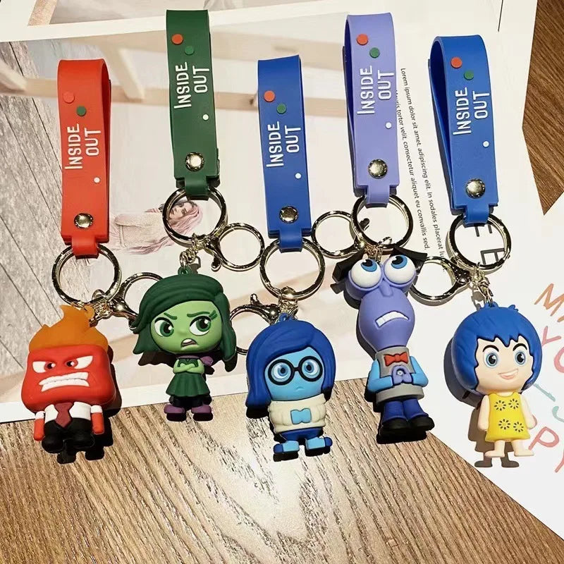 3D Cartoon Inside Out 2 Keychain Anime Cartoon Character keychain Pendant Personality Creative Soft Glue Doll Small Pendant