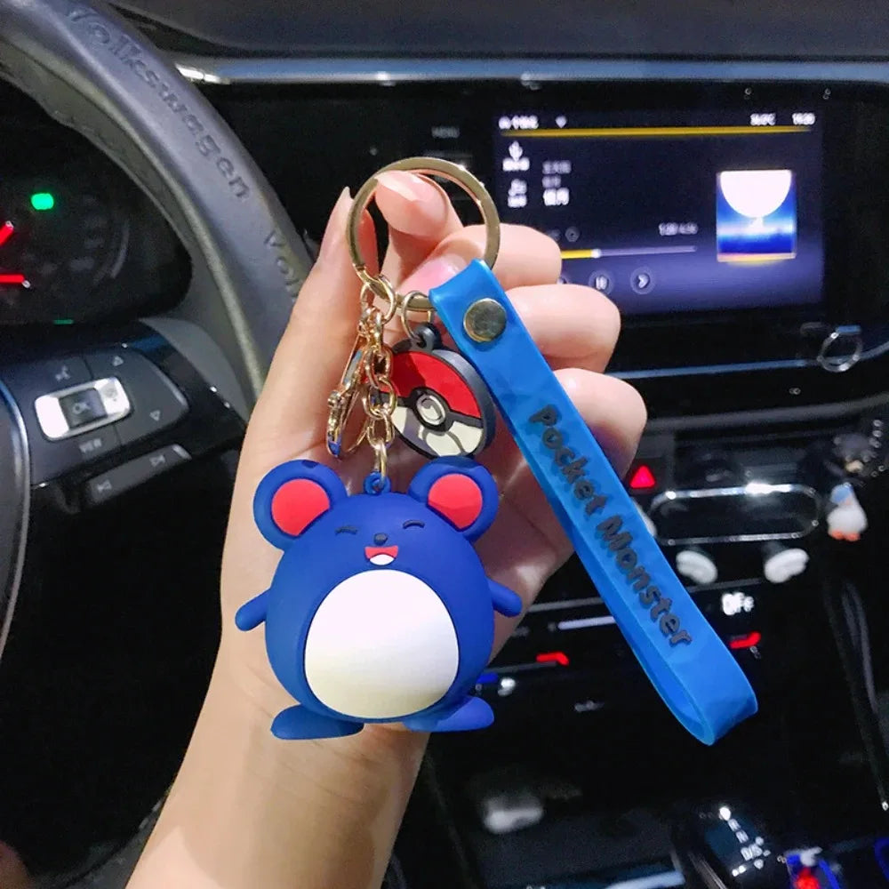 New Pokemon Pikachu Keychain Anime* Cartoon Key Chain Charmander Psyduck* Fashion Keyring Pendant Accessories Toys Kids Gifts*