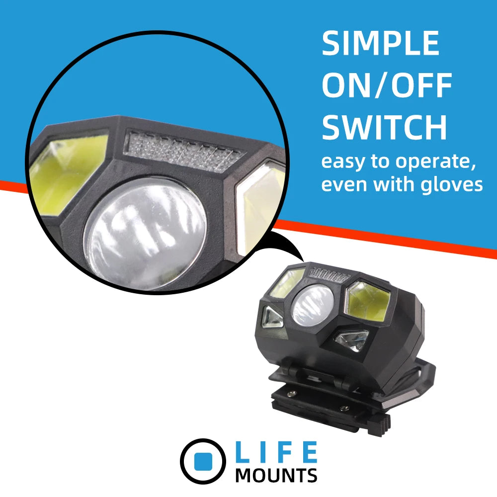 JOAXOR Tactical FAST MICH Helmet Light Signal Light Sensor Headlamp USB Charging Waterproof Light Hunting Fishing Headlight