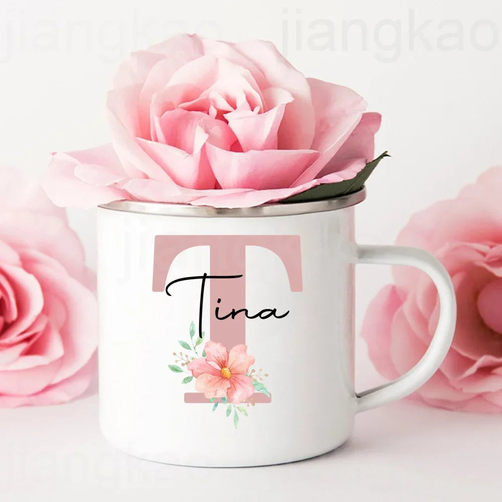 Personalized Mug Initial with Name Cup Custom Coffee Hot Chocolate Mugs Bridesmaid gift wedding birthday christmas Gifts for Her