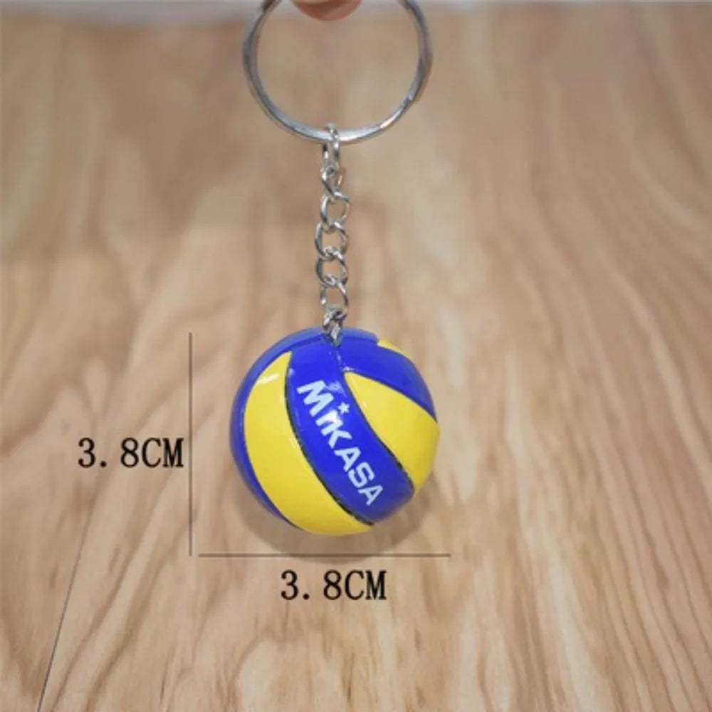 1xFashion PVC Volleyball Keychain Ornaments Business Volleyball Gifts Beach Ball Sport For Players Men Women Key Chain Gift 2024
