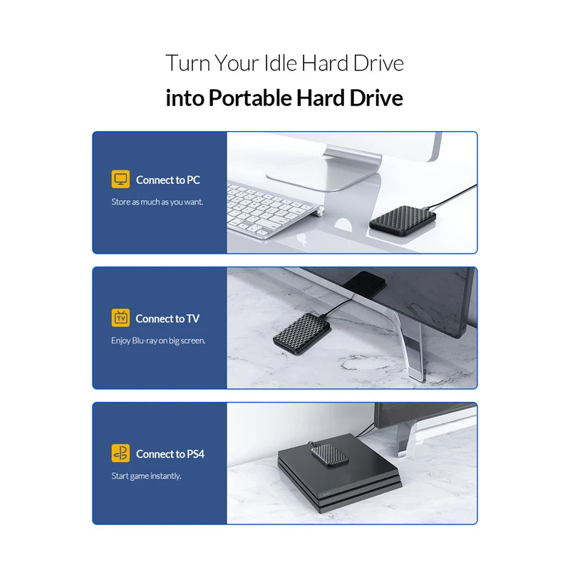 ORICO 2.5 inch HDD Enclosure External Hard Drive Case 5Gbps SATA to USB 3.0 HDD SSD case For PC Laptop 2.5'' SSD HDD Disk Box