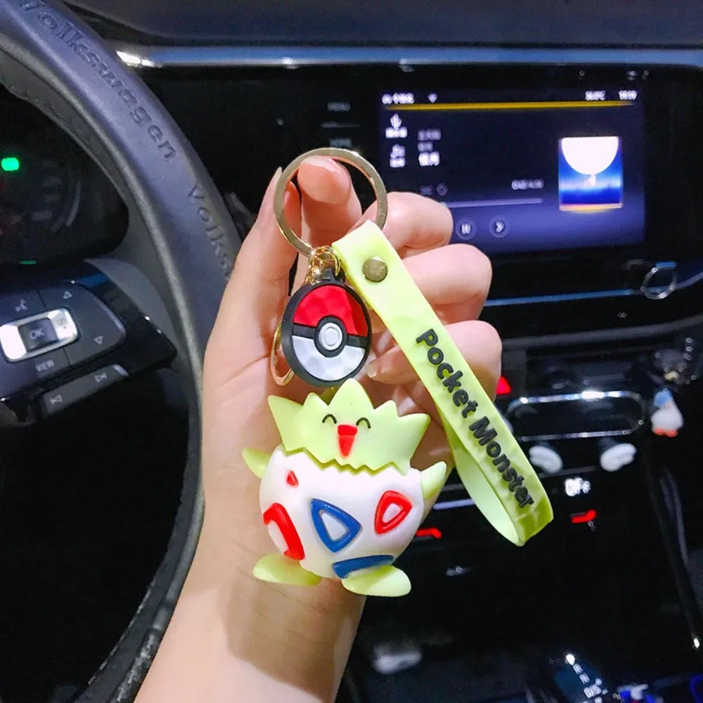 New Pokemon Pikachu Keychain Anime Cartoon Key--Chain Charmander Psyduck Fashion Keyring Pendant Accessories Toys--Kids Gifts