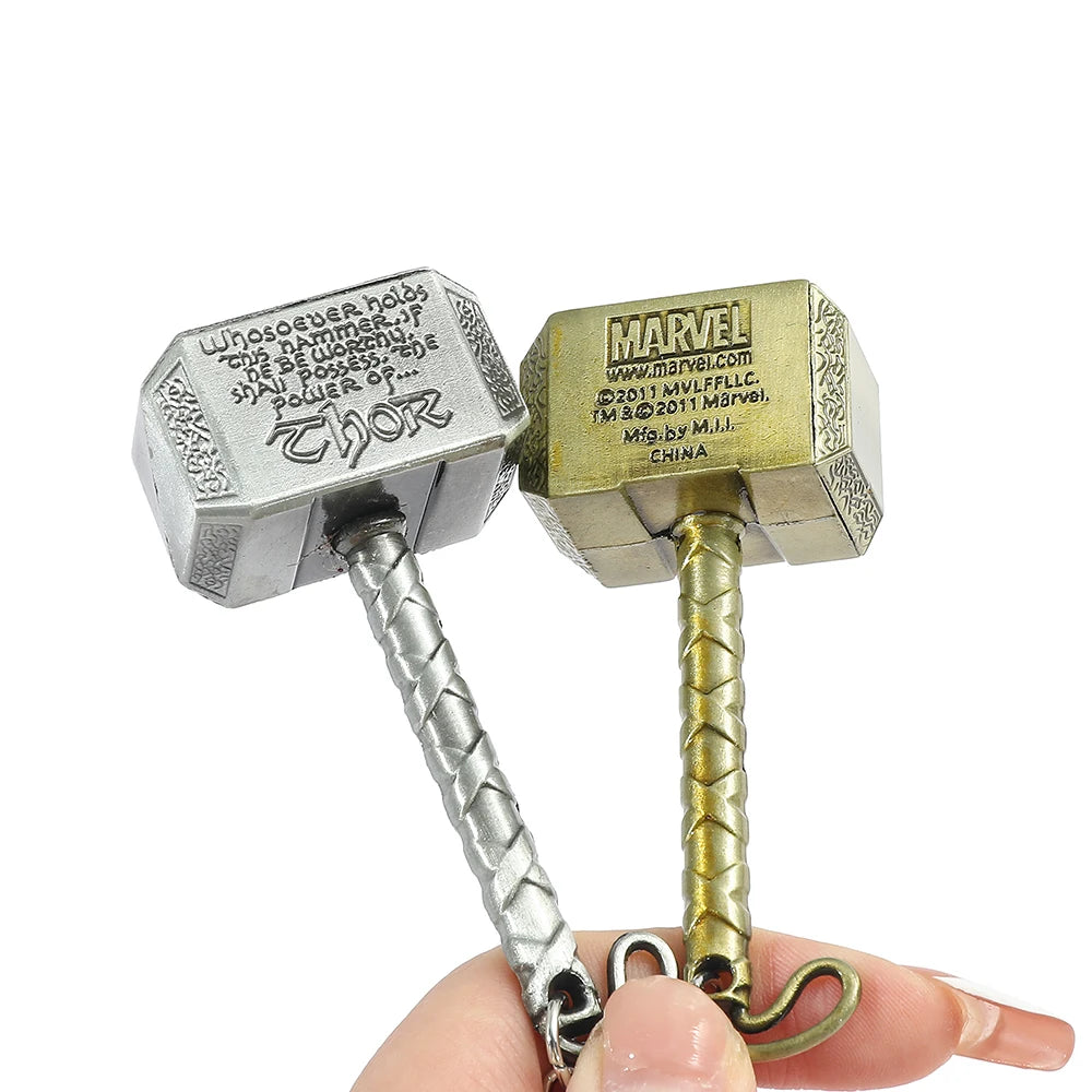 2023 New Thor Hammer Keychain Mjolnir 1:1 Dark World Ragnarok Keyring Key Chain Ring Marvel Avengers Porte Clef Jewelry