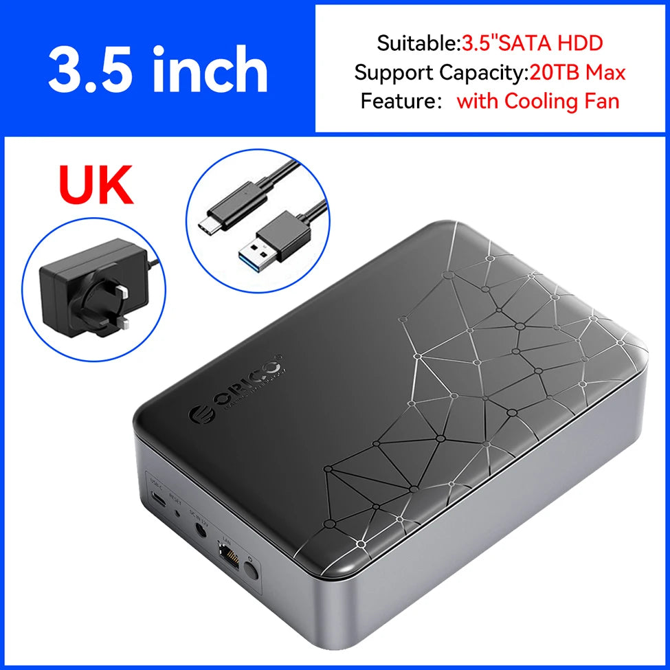 ORICO Private Cloud Nas Network Storage Server Personal Home Automatic Backup 2.5/3.5"SATA HDD Case External Hard Disk Enclosure