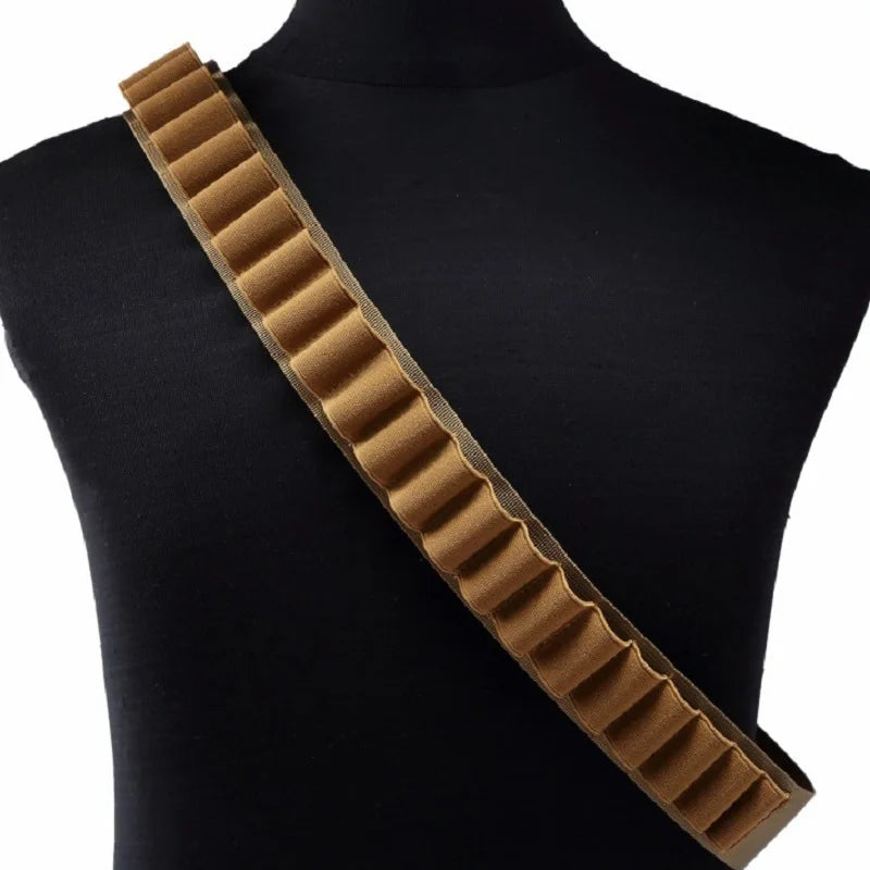 Tactical 27/30 Rounds Shotgun Bandolier Belt Adjustable Shotgun Shell Carrier Ammo Pouch Holder for 12 Gauge Hunting Accessories