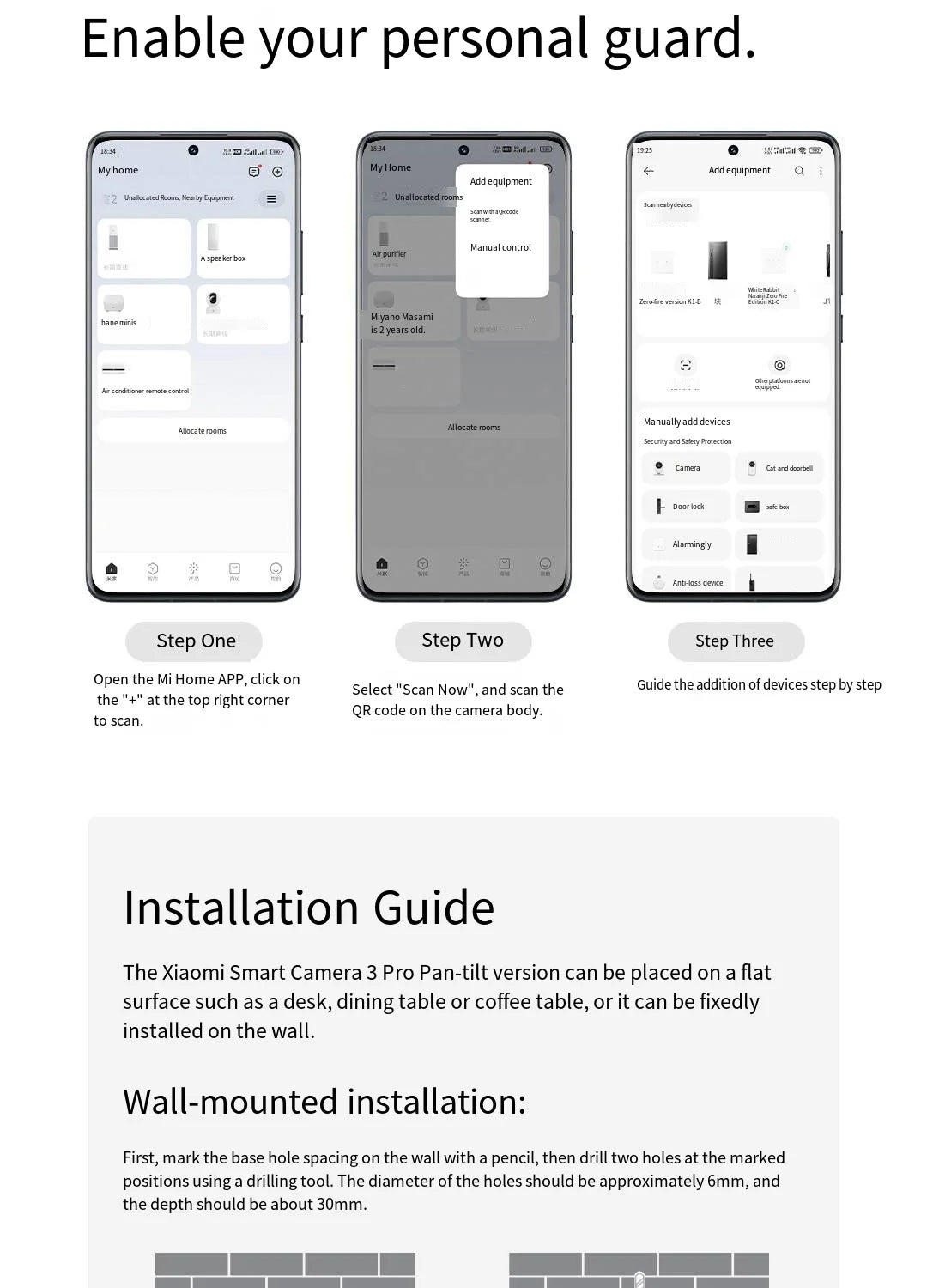 Xiaomi Mijia APP PTZ Pro 2K 3 Megapixels 360° Panoramic bluetooth4.2 Smart IP Camera AI Detection Two-way Intercom Home Security