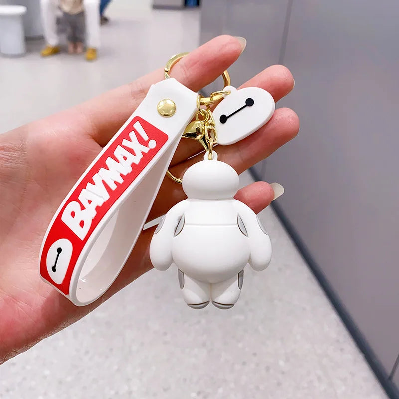 Big Hero 6 Keychain Anime Cartoon Baymax Keychain Bag Charms Cute Keychain Creative Doll Small Jewelry Kids Toy Gift For Friends