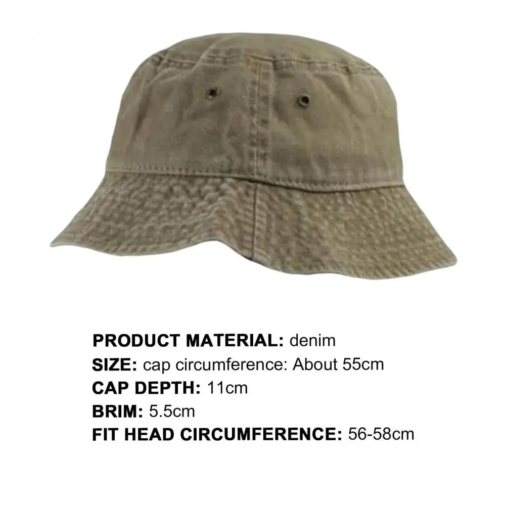 Casual Men Women Hip Hop Fisherman Hat Fishing Cap Washed Denim Fisherman Hat Folding Hip Hop Fisherman Hat for Autumn