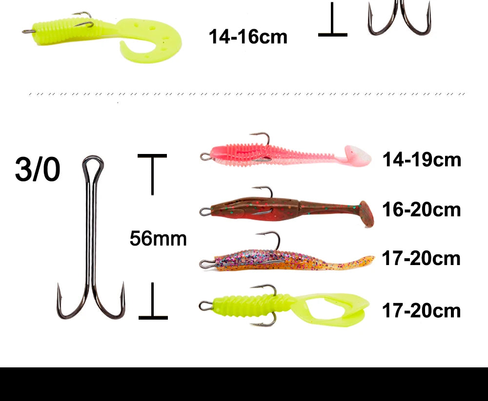 HuntHouse Double Fishing Hook Soft Lure Stainless Steel Weedless Super Sharp 1# 2# 4# 6# 1/0 2/0 3/0 Saltwater Fish Tackle