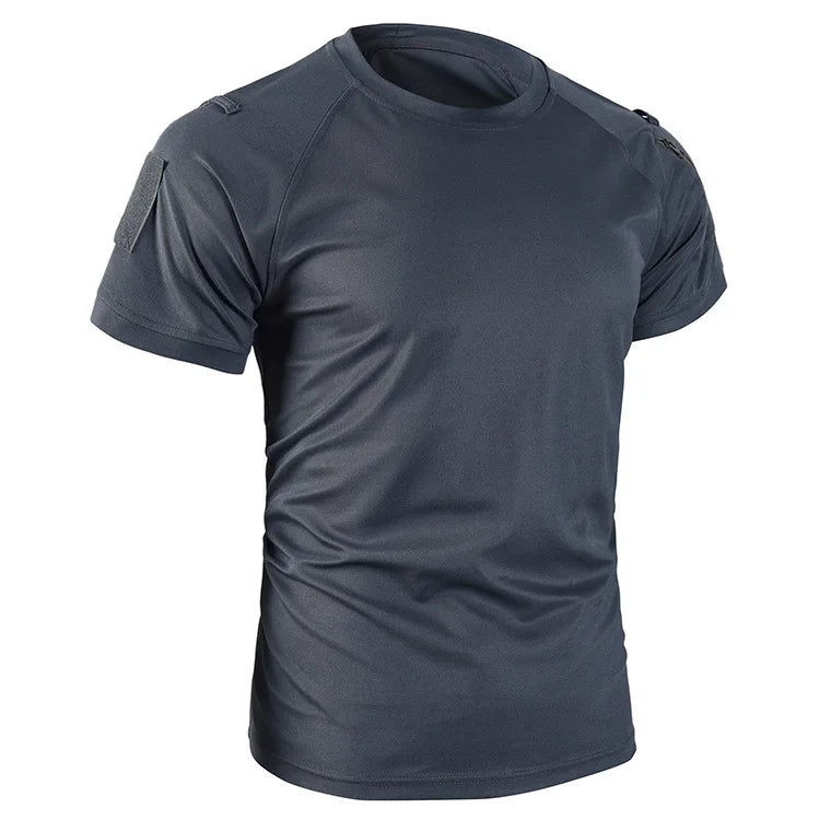 Tactical Short Sleeve T-Shirt Army Military Men's Athletic Tops Workout Gym Training T Shirt Quick Dry Outdoor Hiking Shirt