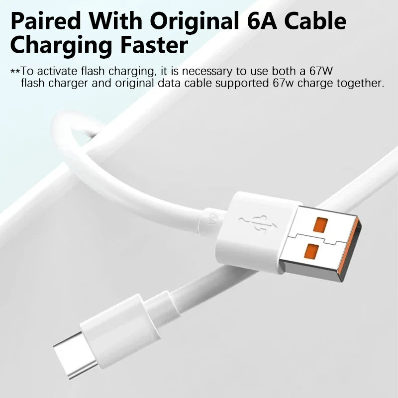 Xiaomi Original 67W USB Super Fast Charger Power Adapter For Mi 12 11 Poco X6 Redmi Note 13 12T Pro Turbo Charge Type C Cable