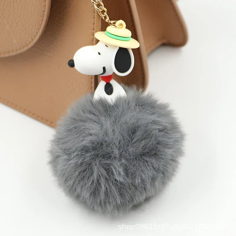 Kawaii Snoopy Keychain PVC Cute Cartoon Doll Keyring Pendant Couple Car Keyholder Creative Bag Charm Accessories Kids Gifts