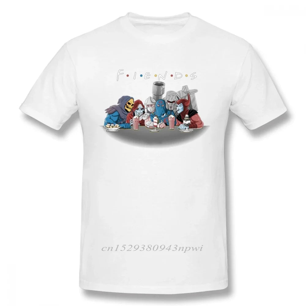 Vintage Cartoon Universe Skeletor Shredder  T Shirt Casual Camiseta Round Neck Funny Friends Homme Tee Shirt