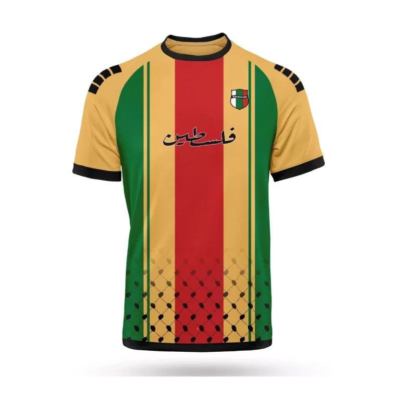 Fashion Palestine Flag Football T Shirts Summer Casual 3D Printed Mens Sports Jersey Loose O Neck Quick Dry Breathable Tees Tops