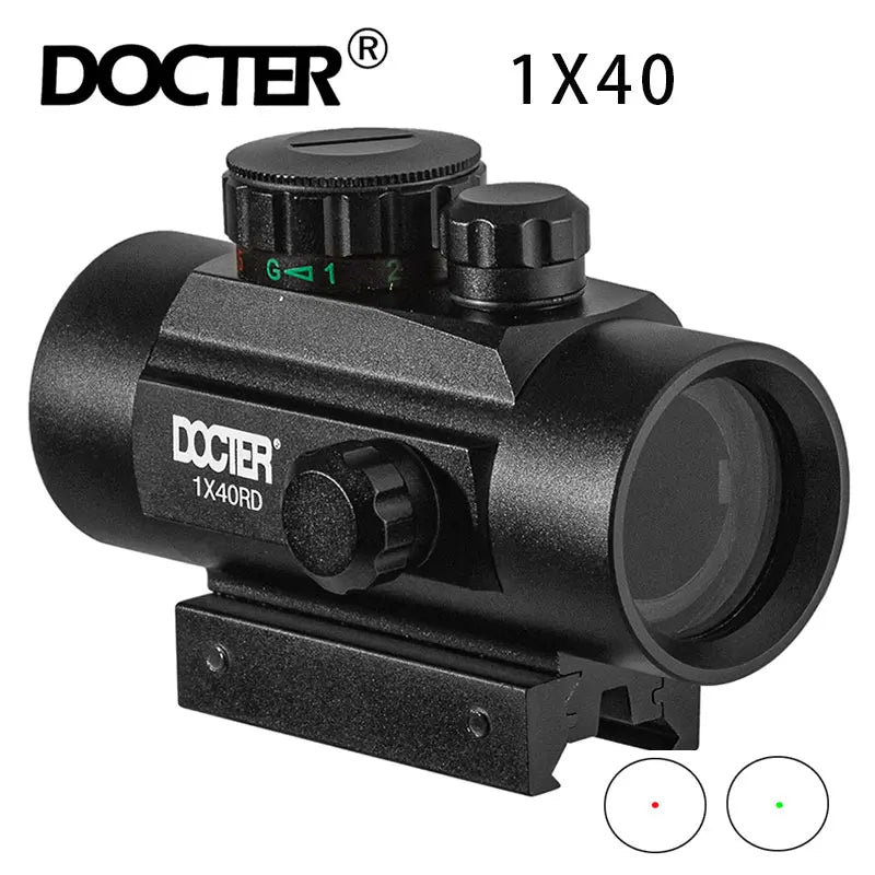 1x40 Riflescope Tactical Red Dot Scope Sight Hunting Holographic Green Dot Sight With 11mm 20mm Rail Mount Collimator Sight