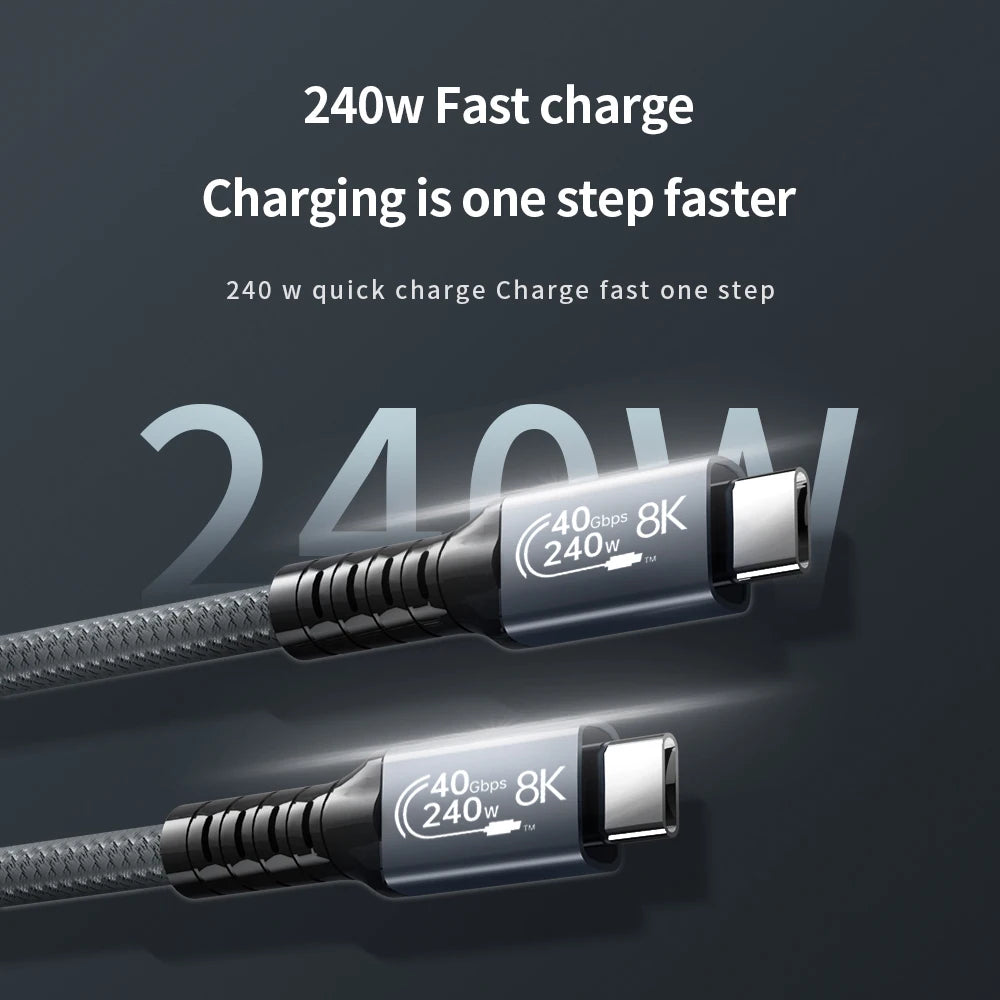 UGOURD USB4 Cable 40Gbps 240W Thunderbolt 4 Type C Fast Charging Cable Thunderbolt3 USB C to C Data Transfer  Cable For eGPU