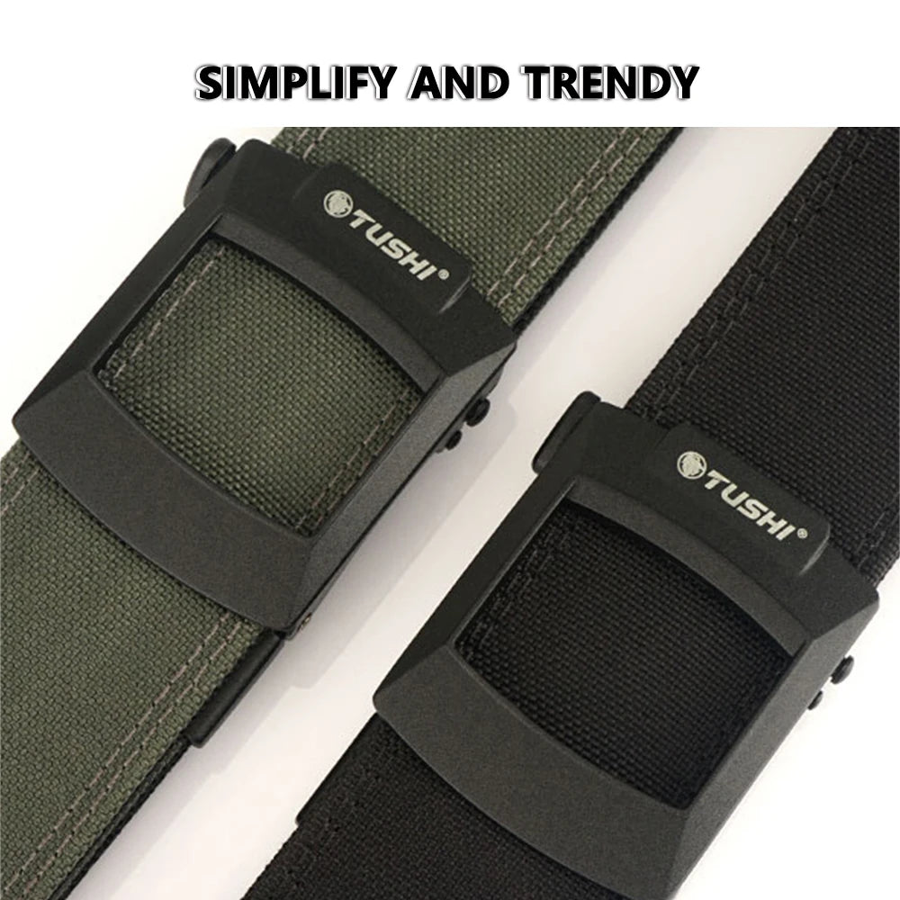 TUSHI 4.3cm Tactical Gun Belt for Men Multi-size 1100D Nylon Metal Automatic Buckle Police Military Belt Hunting IPSC Girdles