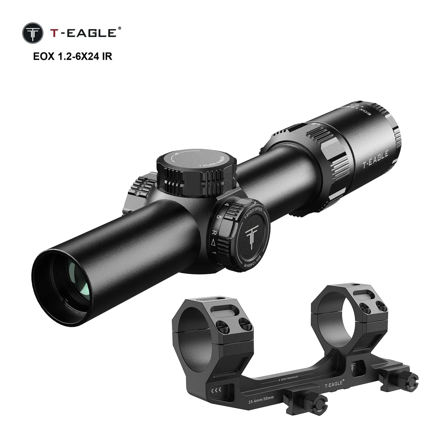 T-EAGLE EOX 1.2-6X24 IR Tactical Riflescope Hunting Spotting Rifle Scope Optical Collimator Air Gun Airsoft PCP Sight