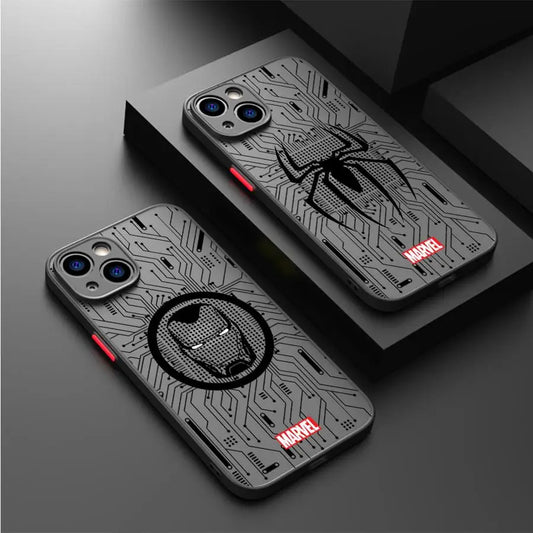 Marvel Hero Logo Phone Case for iPhone 16 11 Pro 13 Mini 7 8 Plus XS Max SE XR 14 Pro 15ProMax 12 Luxury Matte Cover