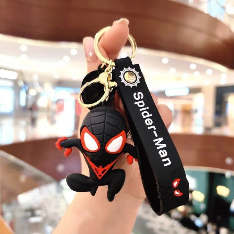 Classic Marvel Keychain Silicone Keyring for Spider Man Iron Man Hulk Key Holder Car Hanging Accessories Gifts Exquisite Gifts