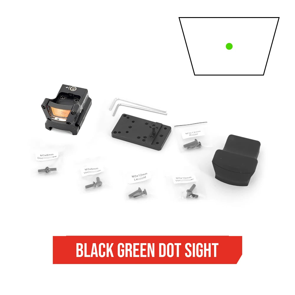 M1 Open 3MOA Green Or Red Dots Sight With Full Original Marking Tactical Airsoft Optics With 20mm Rail And universal mount