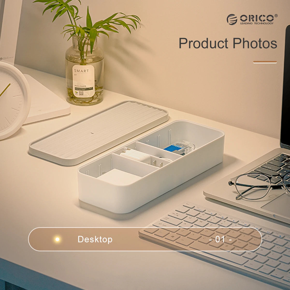 ORICO data cable management box desktop storage removable partition charger charging cable storage box ORICO official store