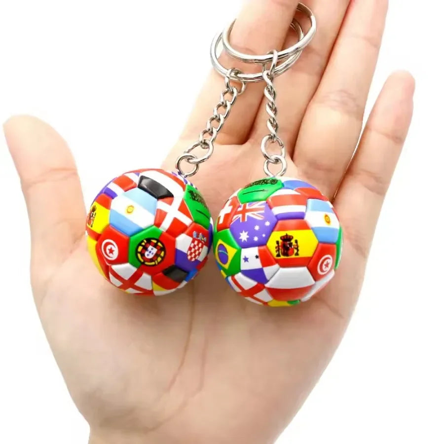 3D Sports Football Keychains Plastic Souvenirs PVC Keyring Men Soccer Fans Keychain Pendant Bag Hanging Decoration Fans Gift