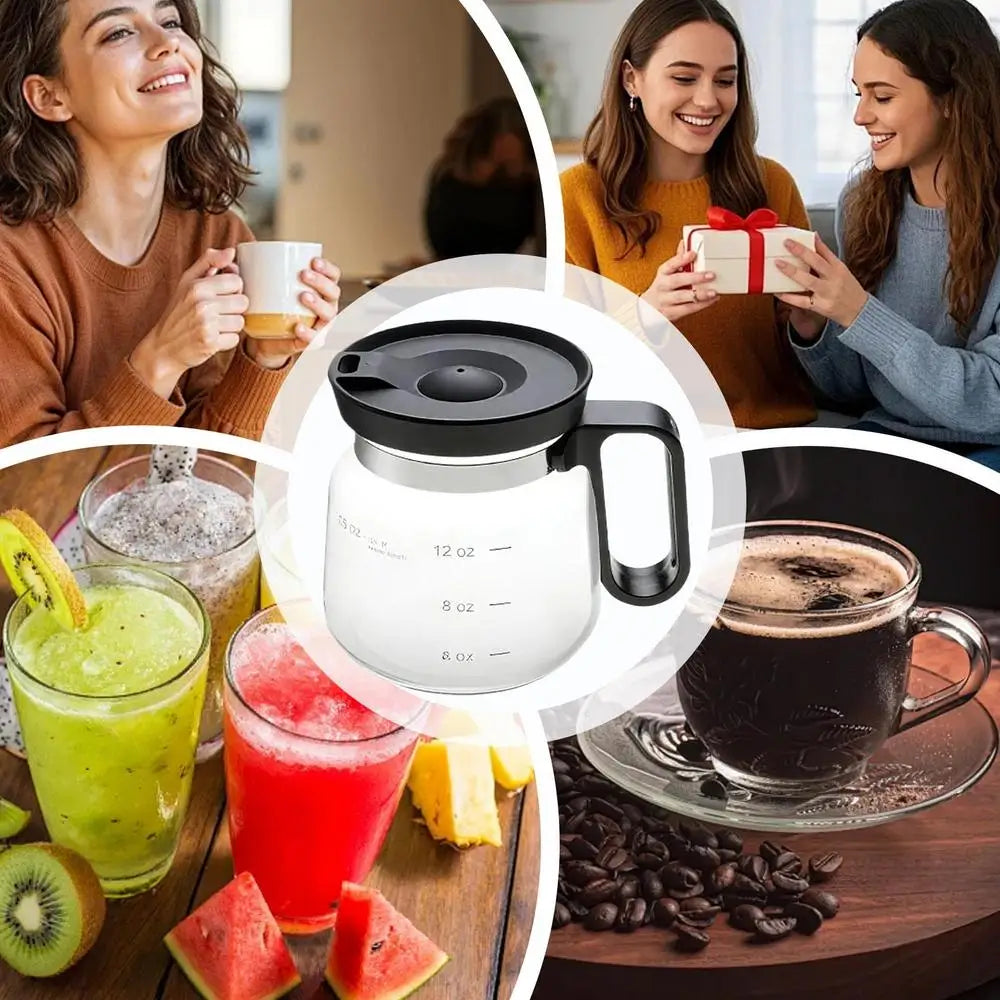 Clear Coffee Mug 16oz Glass Mugs for Hot Beverages Pot Drinking Cups with Lid for Hot Cold Beverage Milk Latte Cappuccino Water