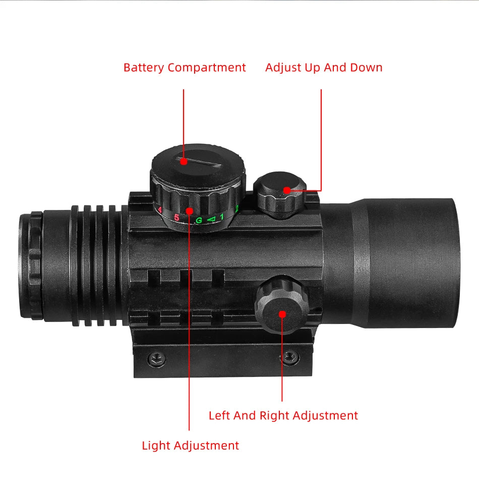 DIANA 4X33 Red and Green Dot Scope Tactical Optical Rifle Scope with rails for 11 / 20mm Orbital Rifle Scope