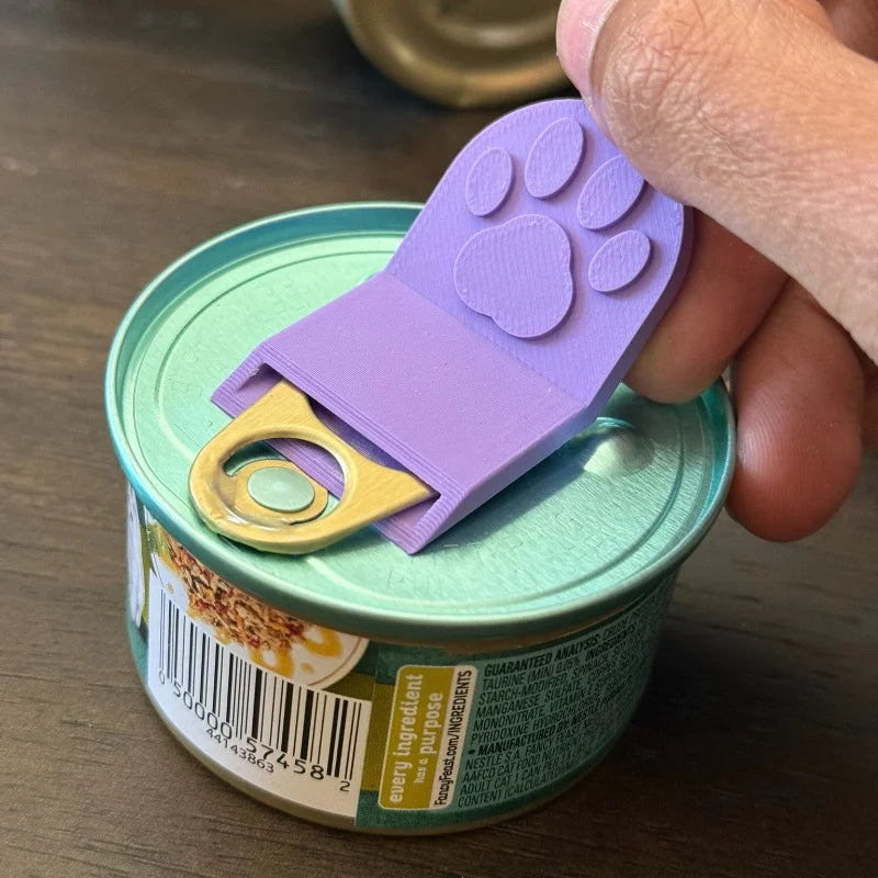 1 pet can opener, ergonomic non-slip handle, suitable for cat/dog food cans, durable plastic kitchen tool, easy to clean design