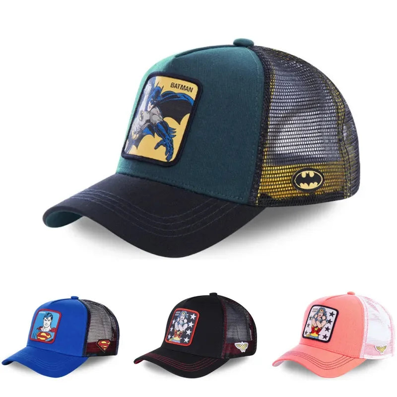 High Quality Batman Anime Cartoon Snapback Cotton Baseball Cap Men Women Hip Hop Dad Mesh Trucker Hat Dropshipping