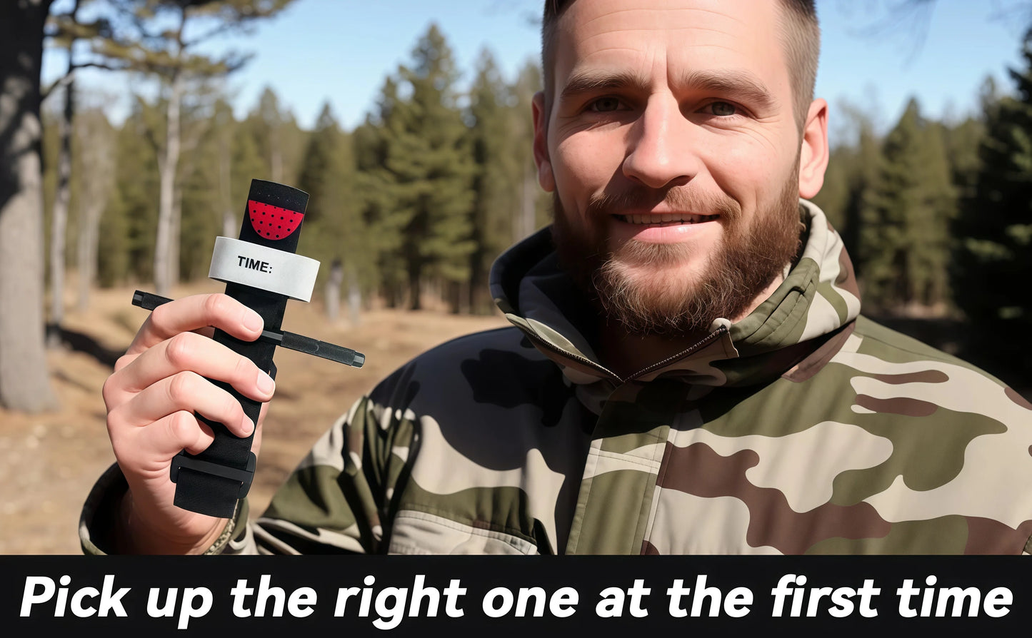 Tactical Tourniquet - Single-Handed Emergency First Aid Strap for Outdoor Sports, Hiking & Camping Survival Gear