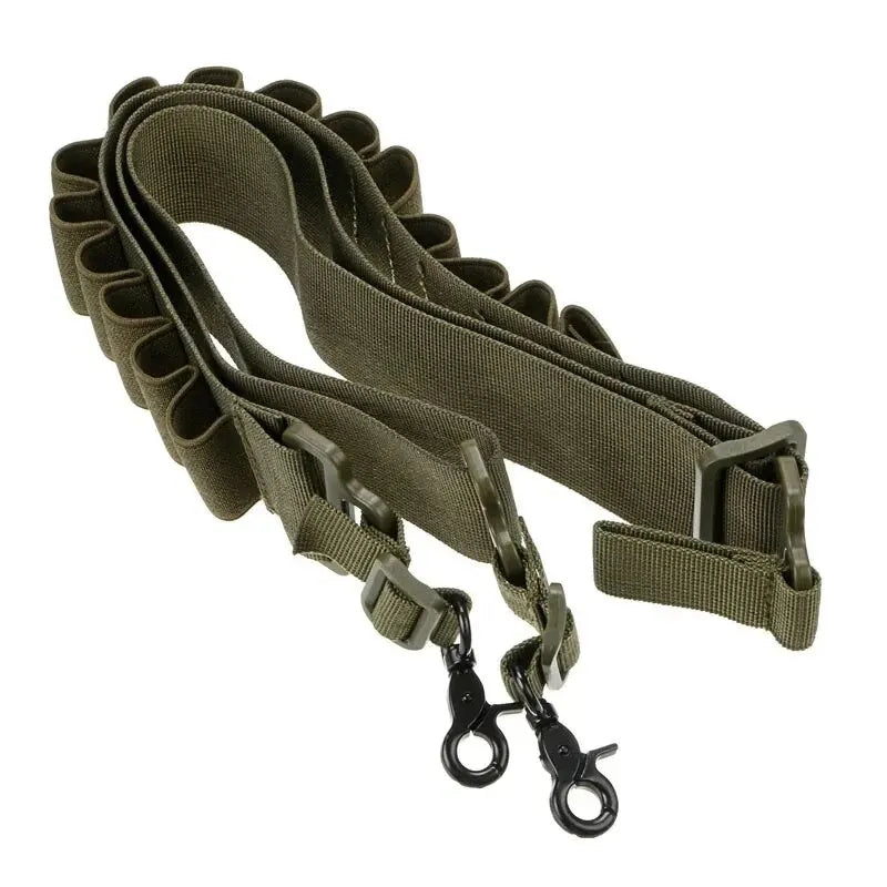 Tactical 15 Rounds Ammo Shell Belt Rifle 12 Gauge Ammo Pouch 2 Point Shotgun Sling Bullet Cartridges Holster Strap